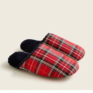 J. CREW Sherpa Lined Plaid Slippers - Women’s Sizes 7 & 8 - NEW